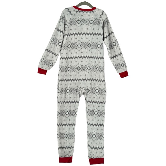 Family Pjs Kids Unisex Zip Up One Piece Sleeper Winter Fairisle Size 6-7 - Picture 9 of 11